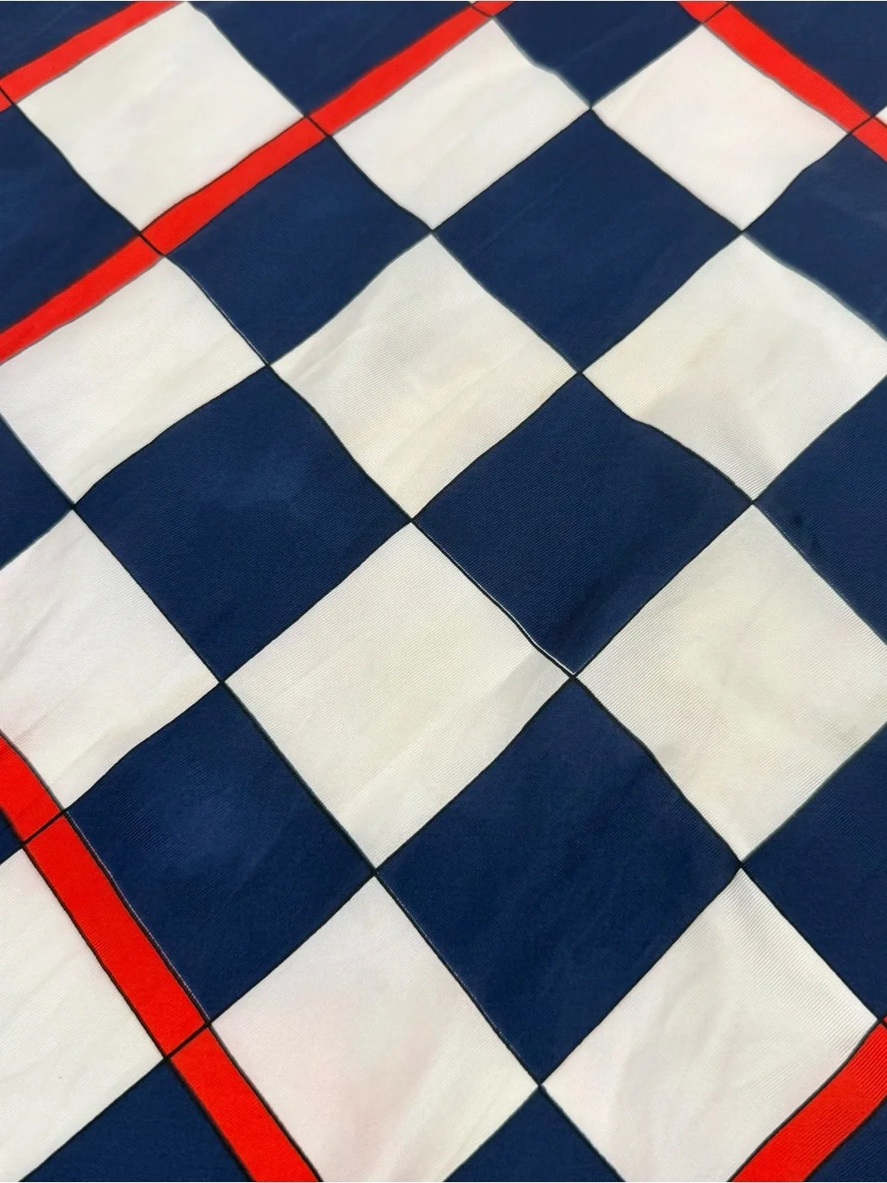 Echo Vintage Red Navy Square Scarf Retro Neck Hair Scarf Accessory Checker